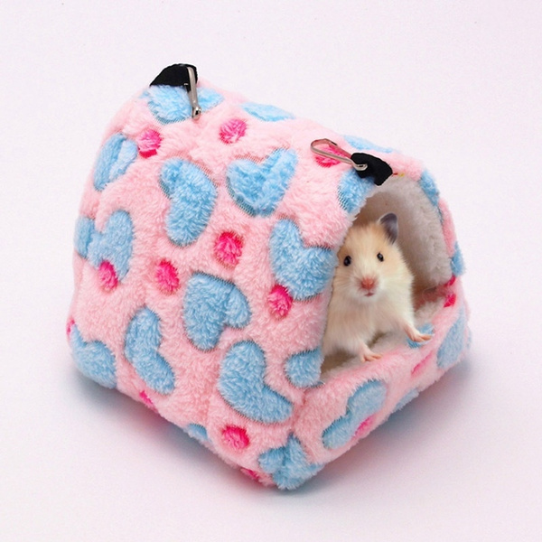 Hamster Soft Warm Bed Cute Fruit Warm Fleece Bed Winter Hanging Bed House Cage Nest for Guinea Pig Hedgehog Chinchilla Yinuoday Small Animal House Bed