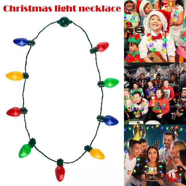 Oversized Light-Up Christmas Lights Necklace, 38in | Party City