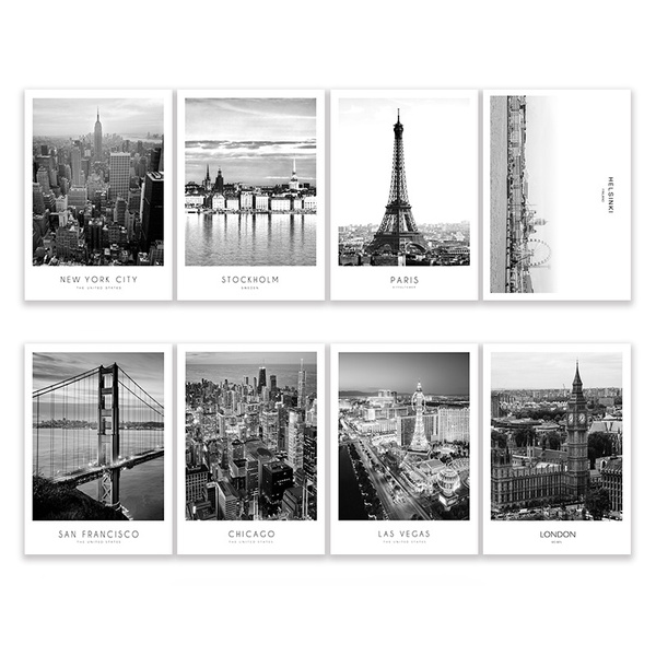 Modern New York London Paris City Wall Art Landscape Posters And Prints Black And White Pictures For Living Room Home Decor Wish