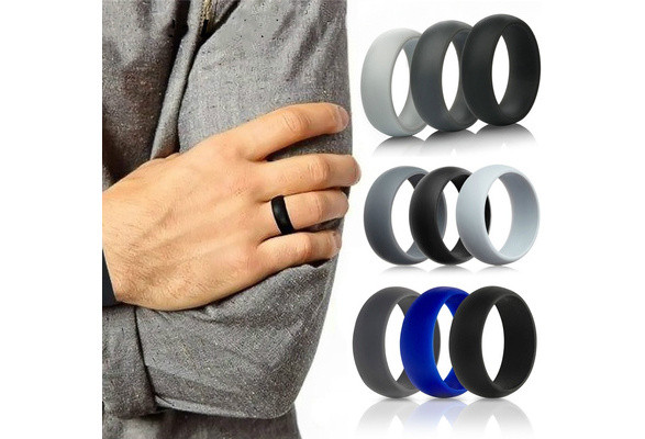 5 Pack Size 4-15 Rubber Silicone Rings Flexible Outdoor Wedding Engagement 