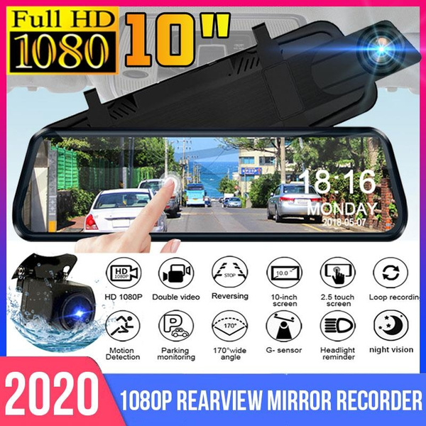 10" HD 1080P Car Rear View Mirror DVR Camera Dash Cam Streaming Media Parking 