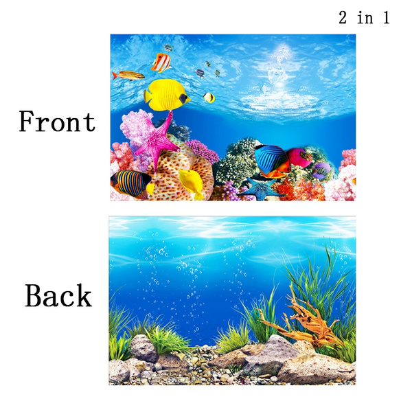 3D Drawing Background Aquarium Ocean Landscape Poster Fish Tank Background  Aquarium Decorative Sticker | Wish