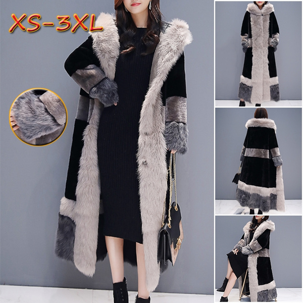 2020 New Autumn Winter Faux Fur Coat Women Clothes Plus Size fur collar ...