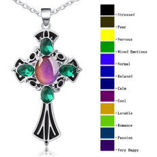 peacock, Cross necklace, Cross Pendant, Cross