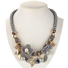 Necklaces Pendants, Joyería de pavo reales, Chain, flower necklace