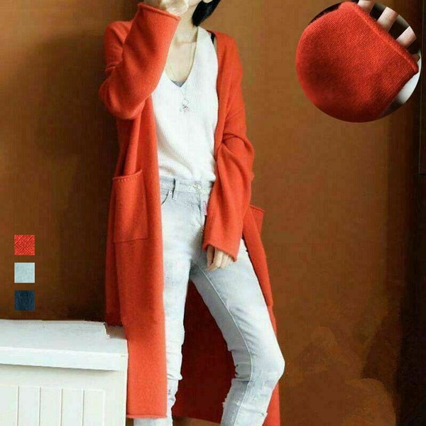 Long cashmere cardigan with on sale pockets