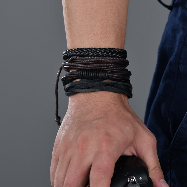 Wish leather store bracelets