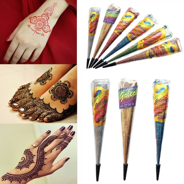 2pcs Henna Tattoo Stencils Templates For Women Temporary Tattoo Indian  Fashion Flower Wedding Tattoo Supplies For DIY Body Art