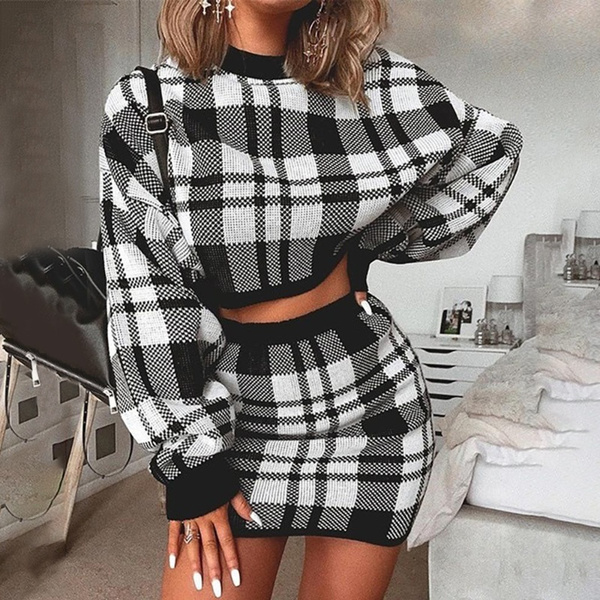 Mini skirt and hot sale crop top