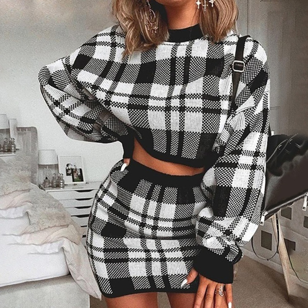 checkered two piece set