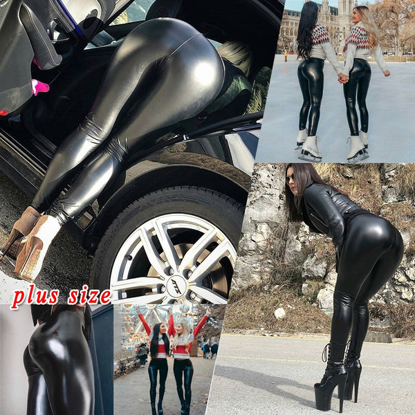 Women in tight leather sale