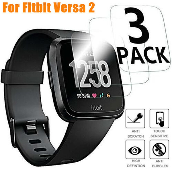 3PCS For Fitbit Versa  Glass Screen Protector Saver Shield Cover. 