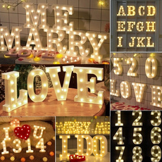 Indoor, led, Romantic, alphabetlamp