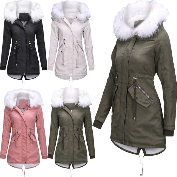 Winter Fashion Mid-long Style Women Hooded Cotton Jacket Large Size Parka  Coat Windproof Jacket Outwear