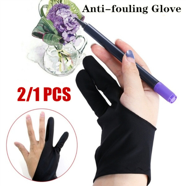 1/2PC Two-Finger Anti-fouling Glove for Graphics Drawing Tablet Computer  Artist Tablet Drawing Glove