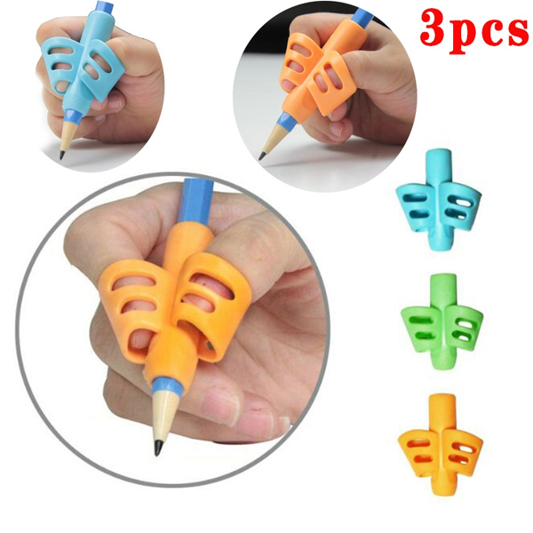 Two Finger Grip Silicone Pencil Holder Corrector Baby Kids Learning Writing Tool 