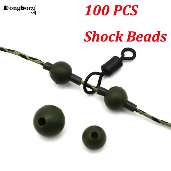 100x Soft Rubber Shock Beads Floating Rig Carp Fishing Bore Beads