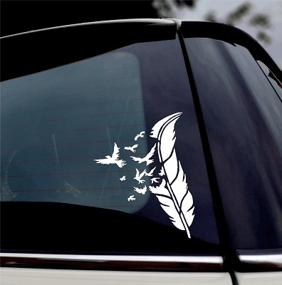 Amazon Com Blue Bird Sticker Colorful Flower Decal By Megan J Designs Laptops Windows Cars Vinyl Sticker Automotive