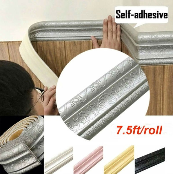 Details about   Self-adhesive Border Skirting Line Wall Sticker Trim 3D PVC Home Decor'