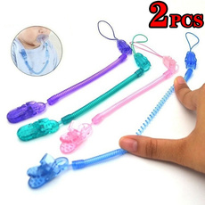 2pcs Baby Infant Toddler Dummy Pacifier Spring Soother Nipple Clip Chain Holder Strap TYS