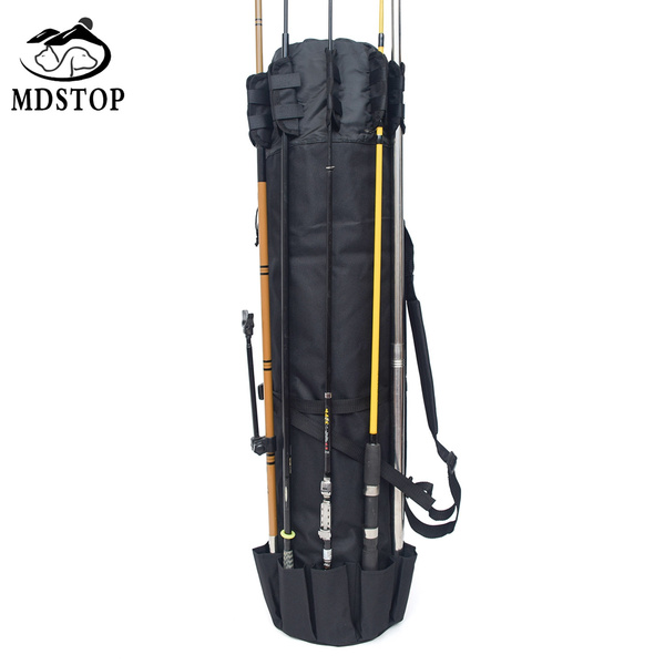 Fishing Rod Bag Holds 5 Poles Portable Fishing Tool Storage Bag