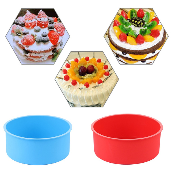 Dish Silicone Round Pattern Cake Pan Tray Muffin Mousse Mould Pudding Mold