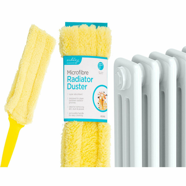 Yellow Ashley BB-RD155 Microfibre Radiator Cleaning Duster With Handle 