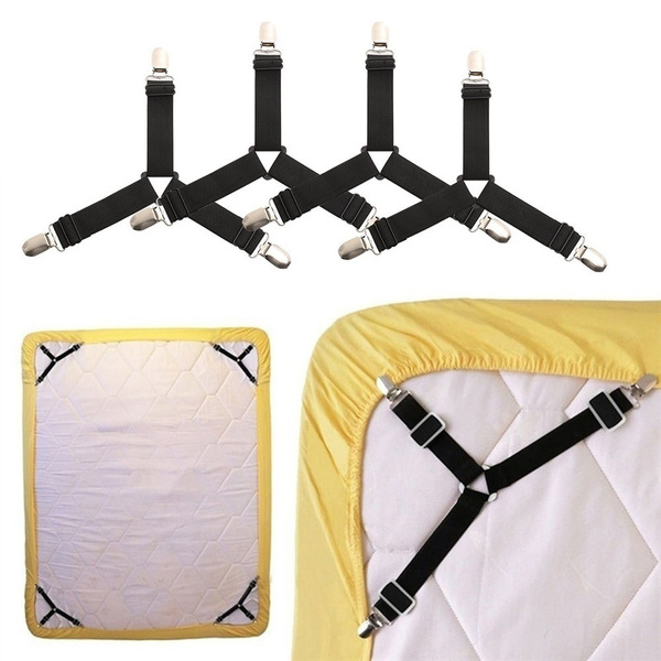 4PCS Adjustable Bed Sheet Clips Cover Grippers Holder Mattress