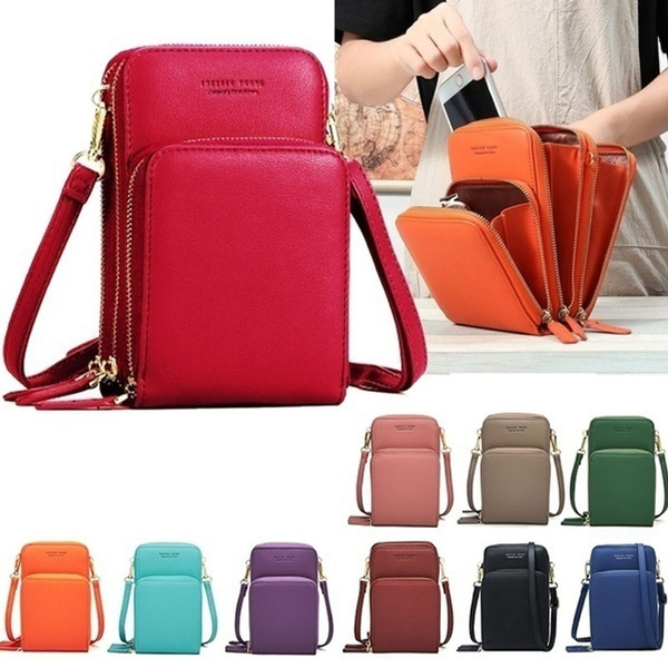 Women Wallet Purse Leather Coin Cell  Bag Shoulder Cross-body Mini Phone 