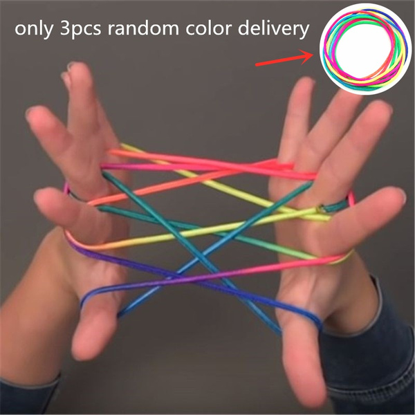 Kids Child Finger Rope Game Rainbow Color Thread Various Figures Puzzle Toy Gift