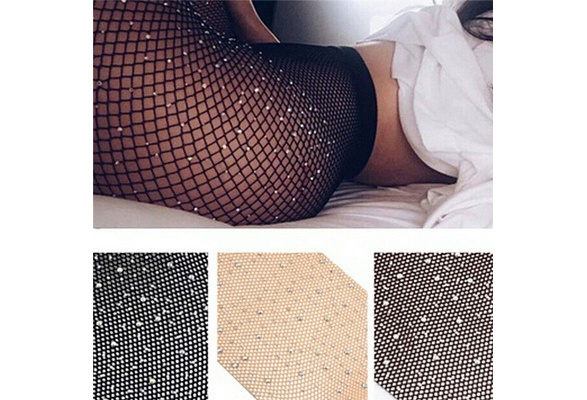 Crystal Rhinestone Fishnet Tights Pantyhose - One Size fits Most