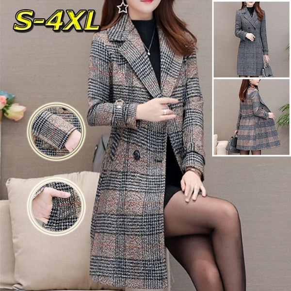 Women's plaid hot sale winter coat