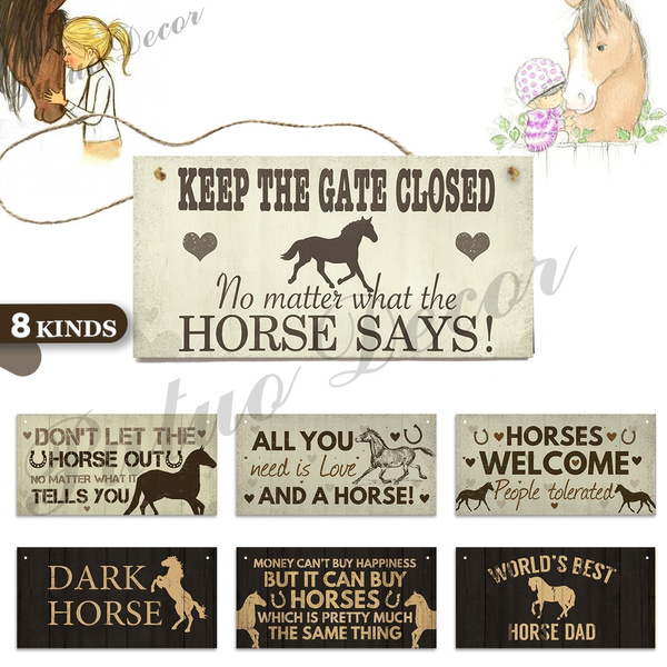 8 Kinds of Horse Signs Gift Wooden Hanging Plaques Horse Lover Home