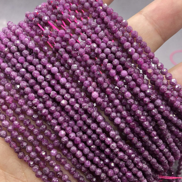 Natural Stone Small Bead Adelaide Ruby Faceted Cut Shining DIY Gem 2 ...