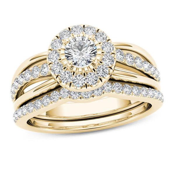 Exquisite Pink Sapphire Zircon Princess Wedding Ring White Gold Jewelry Size5-11 