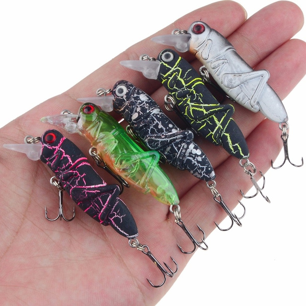 Topwater Artificial Grasshopper Hard Bait Insect Minnow Cricket 5.5cm 3.5g  Floating Type Fishing Bait