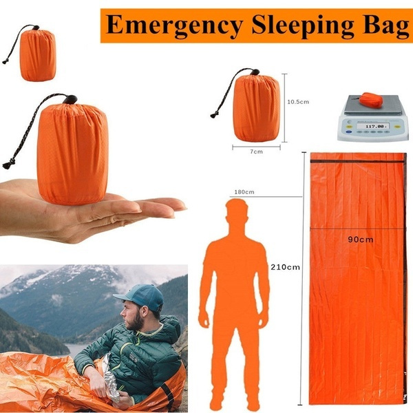 Emergency Waterproof For Outdoor Gear Warm Thermal Sleeping Bag Camping Hiking 