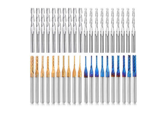 CNC Router Bits Cutting Milling Tool 40pcs End Mill Bits Set 1//8/" Shank