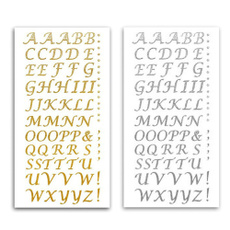 lettersticker, selfadhesive, glitteralphabet, gold