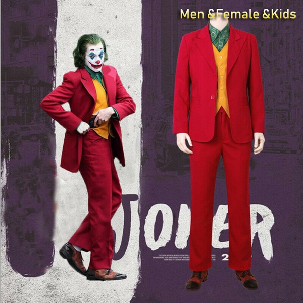 slagader Ventileren Instrument Movie Joker Cosplay Suit Full Set Outfits Mens Costumes The Joker Uniform  Red Suit Halloween Outfit | Wish