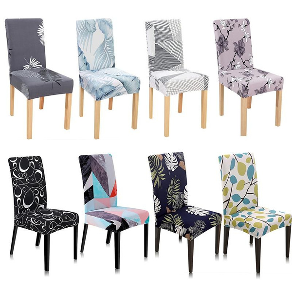 Home Living Printed Elastic Chair Cover Removable and Washable Set of ...