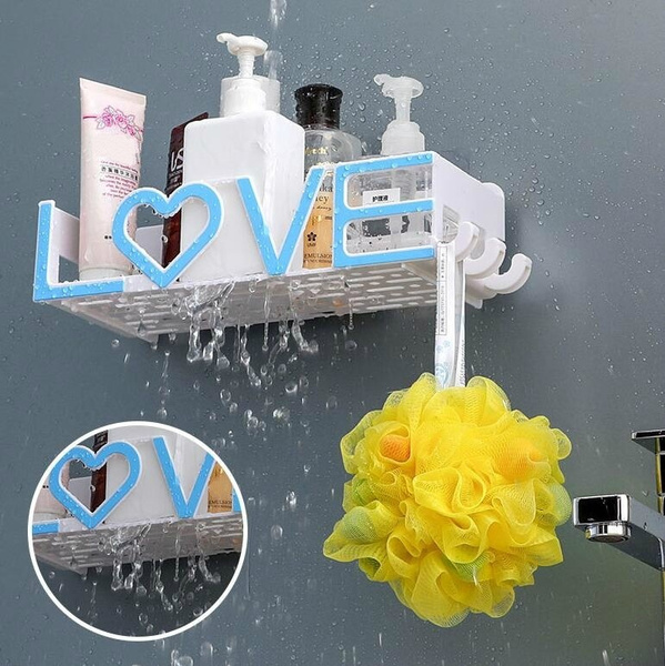 Corner Basket Love Letters Storage Rack Bathroom Shelf Organizer Towel Holder 
