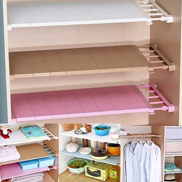 Adjustable Closet Organizer Storage Shelf Wall Mounted Kitchen