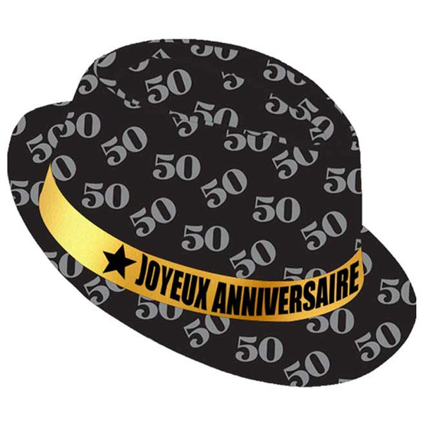 Les Tresors De Lily Q9090 Chapeau Anniversaire 50 Ans Noir Dore Taille Unique Birthday Hat 50 Ans Black Gold One Size Geburtstagshut 5500 Jahre Schwarzgold Einheitsgrosse Wish