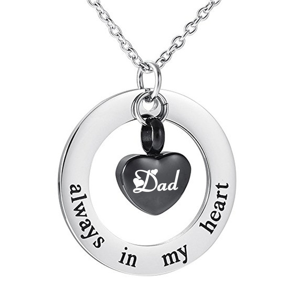 Heart Cremation Necklace for Your Dad /Mom/Grandpa/Grandma -  CREMATIONJEWELRYHUB