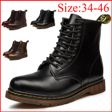 casual shoes, ankle boots, Plus Size, Leather Boots