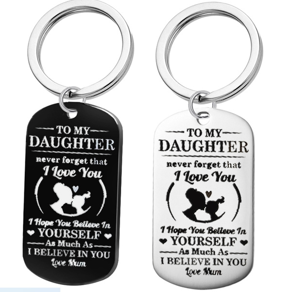 2019 Classic New To My Daughter Keychain Simple Personality Family ...