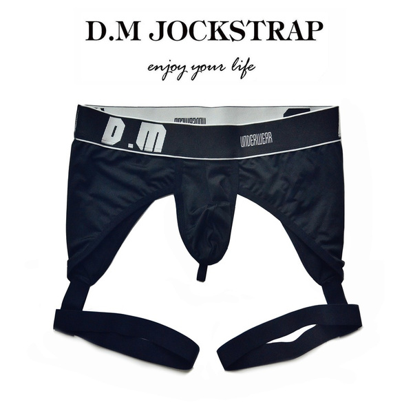 Sexy Hollowout Men's Ice silk Jockstrap Underwear Pouch Boxer Gay
