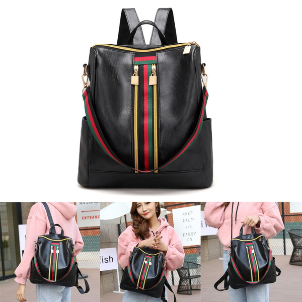 PU Leather Bag Shoulder School Bags Travel Backpack Rucksack for Women Girls UK