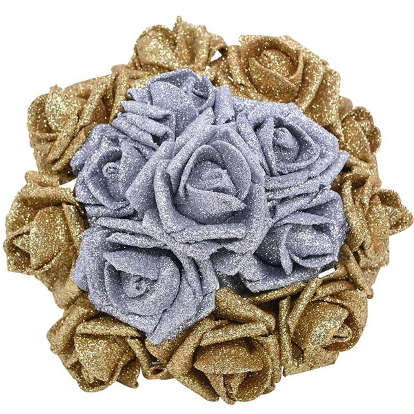 10PCS 6cm Foam Roses Artificial Flower Wedding Bride Bouquet Party Decor DIY 